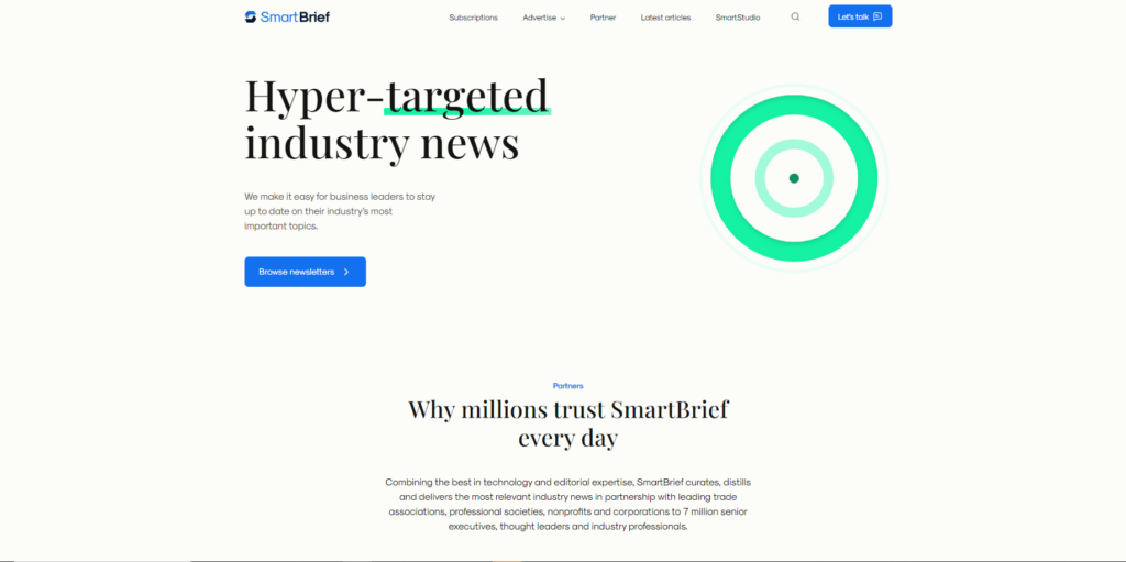 SmartBrief on Workforce website landing page