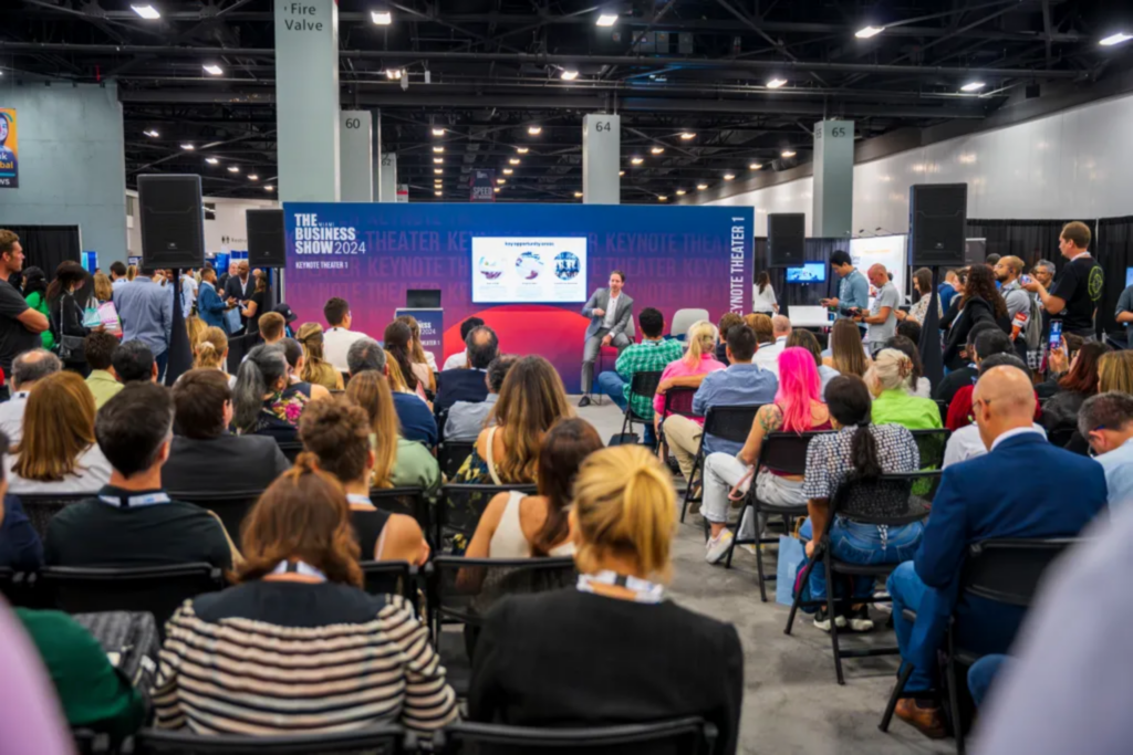 A full audience for a presentation at The Business Show